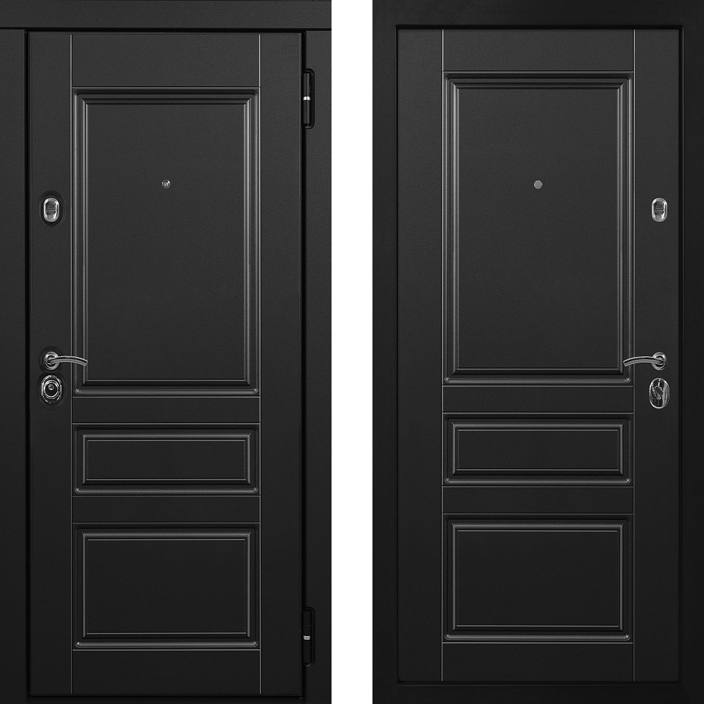 Черная трёхконтурная дверь ЛД-750 утепленная