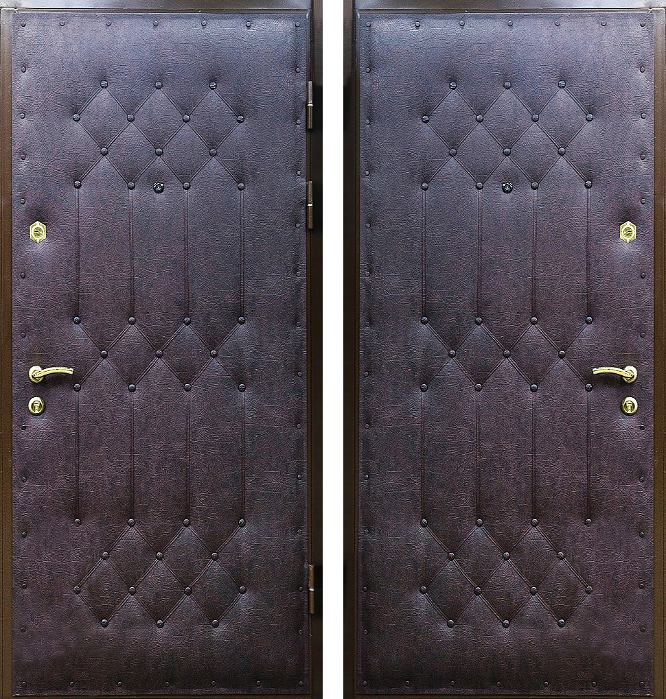 Дверь стальная ЛД-203 дутая экокожа (цвет в ассортименте)