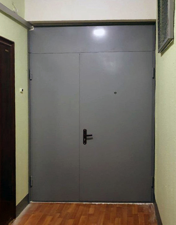 Дверь тамбурная подъездная ЛД-443 двойная нитроэмаль