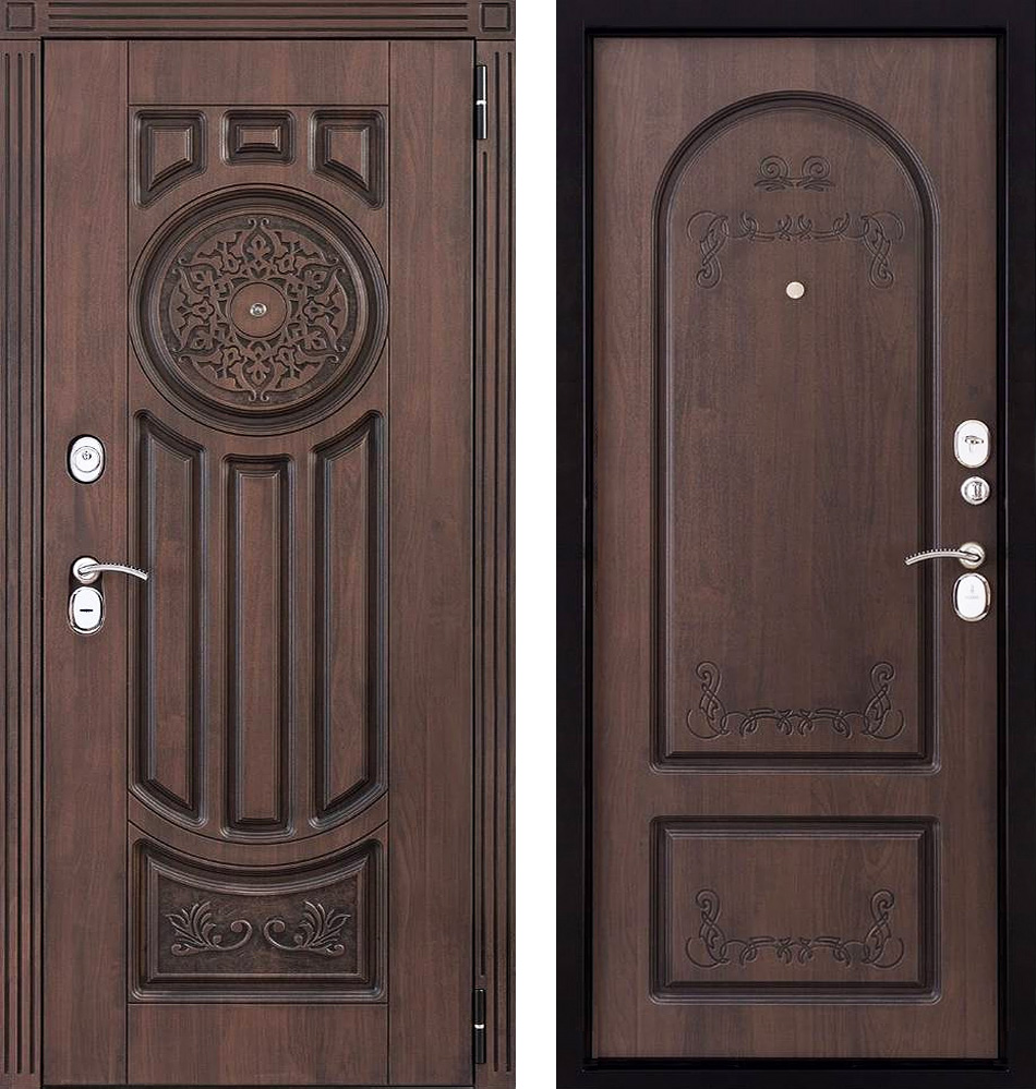 Наружная дверь в частный дом ЛД-752 орех